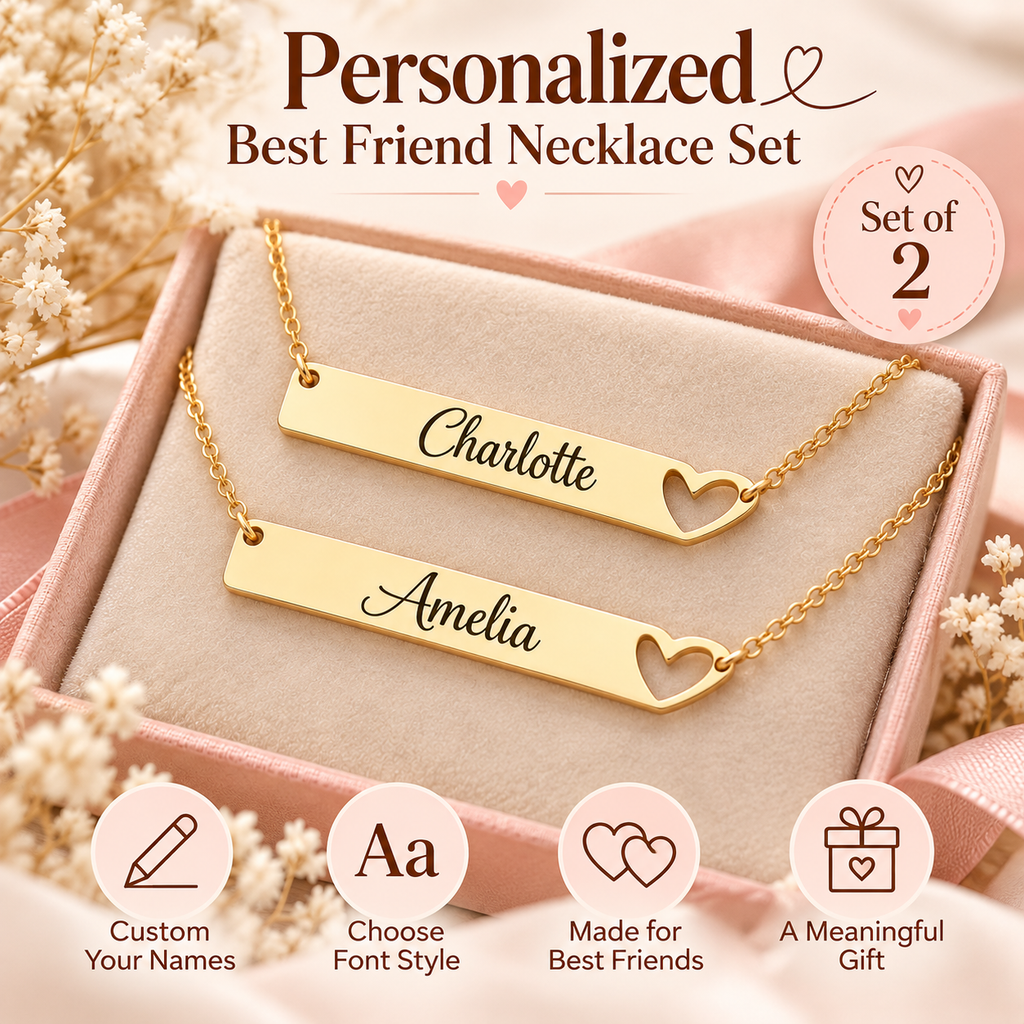 Personalized Best Friend Necklace Set