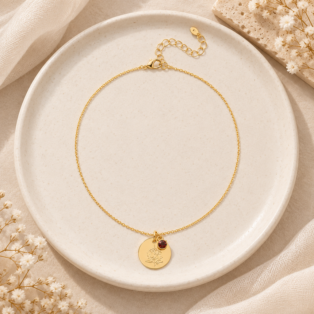 January Birth Flower Necklace