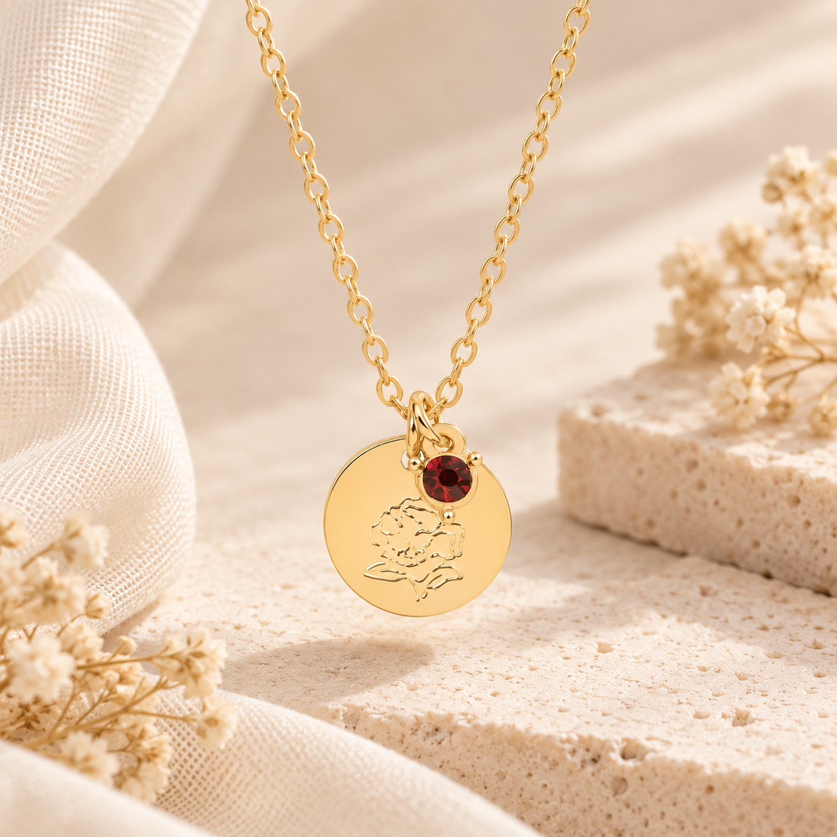 January Birth Flower Necklace