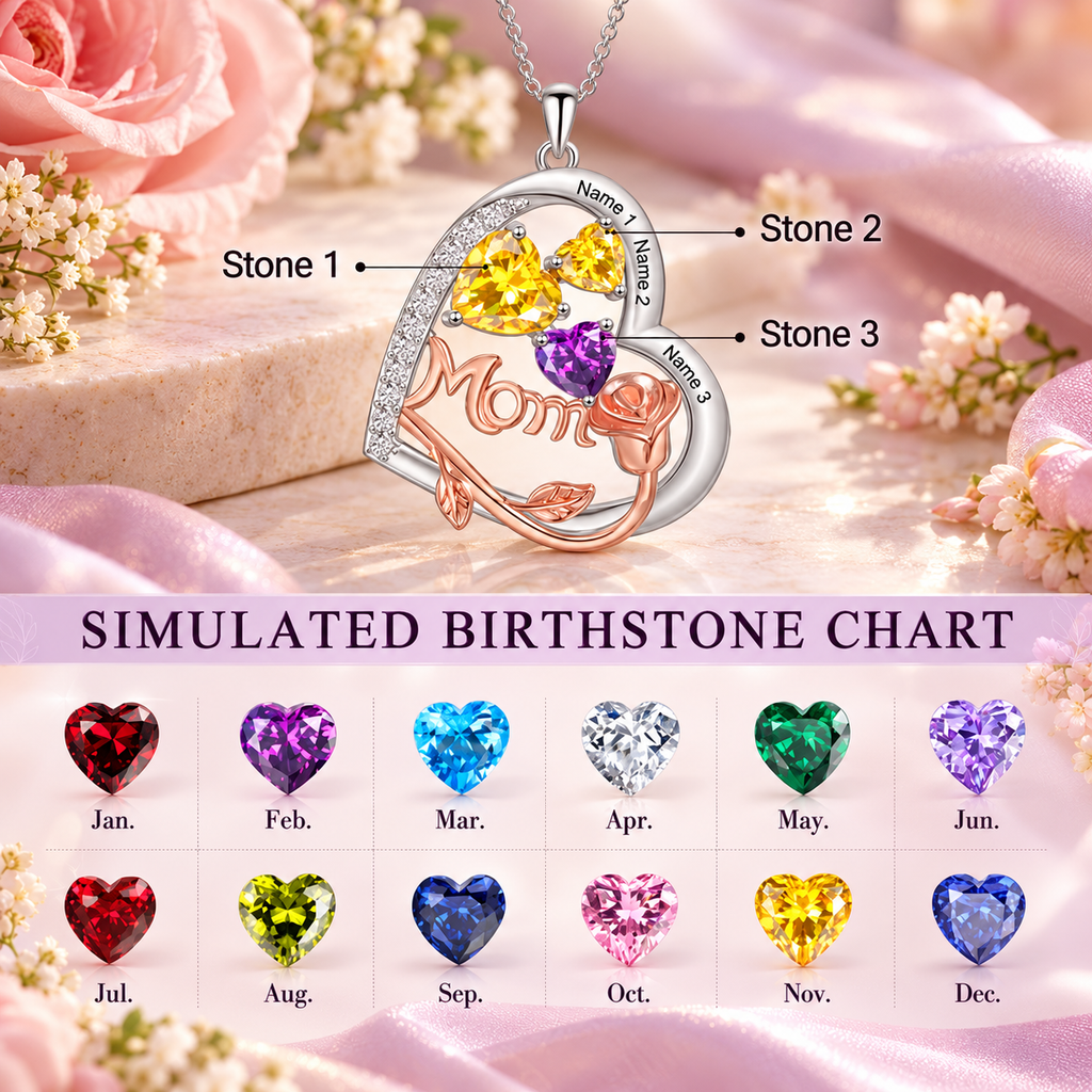 Personalized Mom Birthstone Necklace