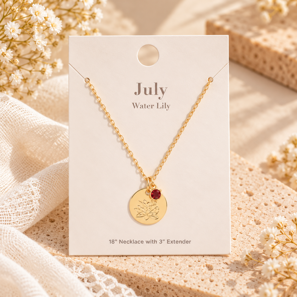 January Birth Flower Necklace